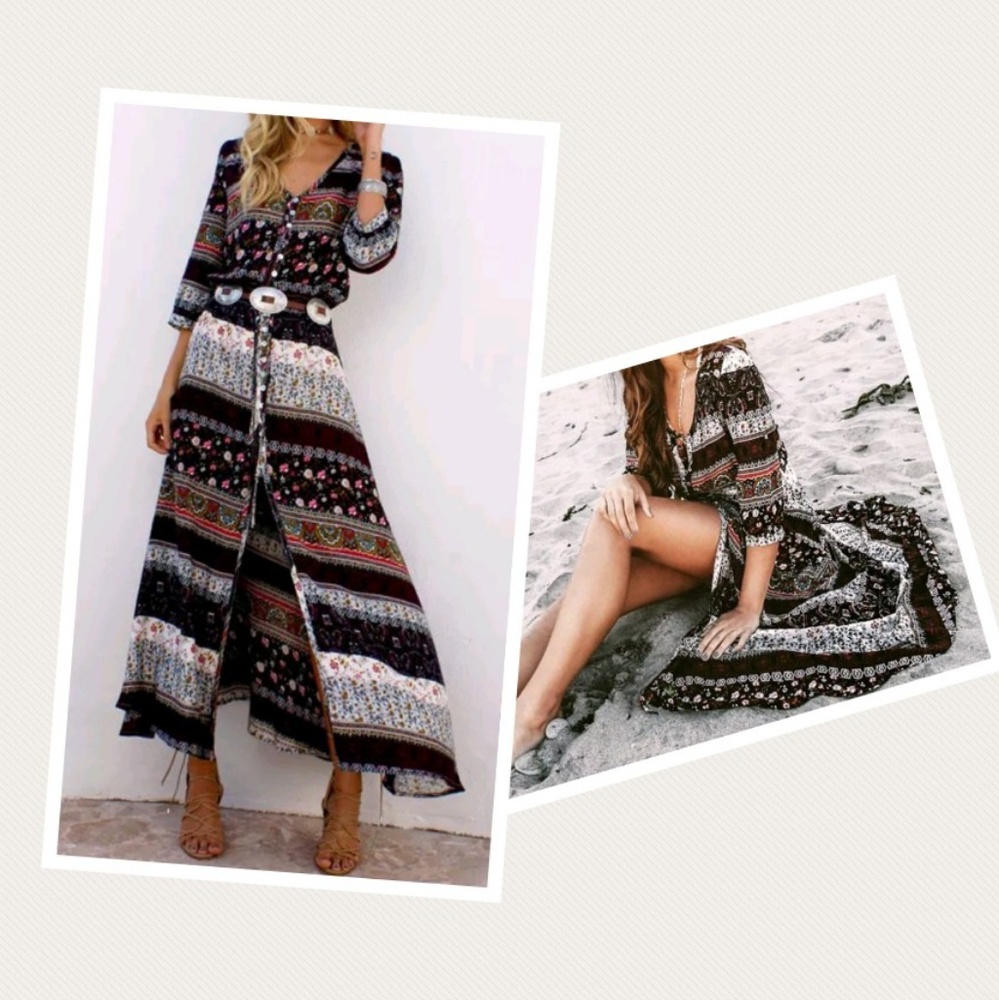 Black Boho Maxi Dress